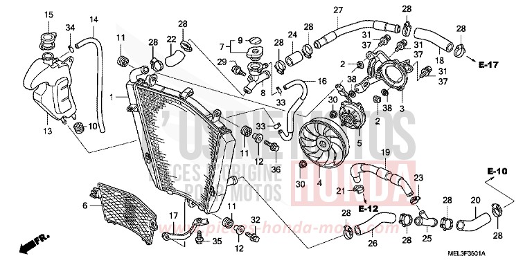 RADIATEUR (CBR1000RR6/7) de CBR1000RR "Fireblade" IRON NAIL SILVER METALLIC-U (NH167EA) 2006